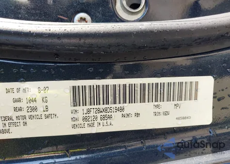 2008 Jeep Patriot Sport из США, поврежденный, VIN 1J8FT28WX8D519480